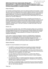 Statement of the Delegation of Canada delivered at HDIM 2016: Working Session 1 &ndash; Democratic Institutions