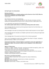 Set My People Free Intervention. Working Session 1 - Democratic institutions