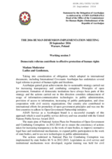 Democratic reforms contribute to effective protection of human rights