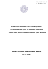 Report of Bir Duino Kyrgyzstan: Situation on human rights for freedom of association and the use of prosecutions against human rights defenders