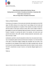 Liechtenstein's statement held at Working Session 4 concerning the Freedom of Association and Assembly