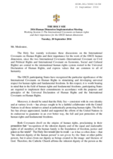 Holy See Statement at Working Session 2