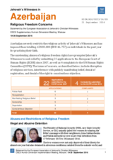 Statement prepared by the European Association of Jehovah's Christian Witnesses for Working Session 4. Azerbaijan