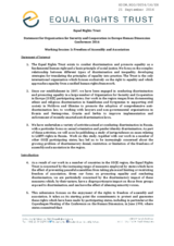 Equal Rights Trust Statement on Discriminatory Limitations of Freedom of Assembly and Association