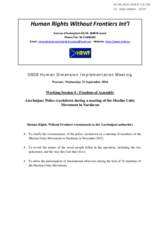 Azerbaijan: Police crackdown during a meeting of the Muslim Unity Movement in Nardaran