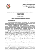 Peaceful assembly and association in Azerbaijan