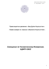 The rights of citizens to peaceful assembly in Kyrgyzstan