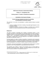 Contribution by the Council of Europe to Working Session 4