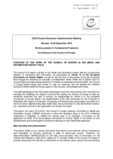 Contribution by the Council of Europe to Working Session 6