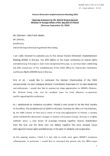 2016 HDIM Opening Statement by Mr. Witold Waszczykowski, Minister of Foreign Affairs of the Republic of Poland