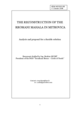 Written contribution "The Reconstruction fo the Rromani Mahala in Mitrovica"