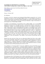 Statement on the right to a fair trial