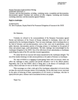 Statement on tolerance and non-discrimination