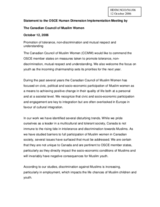 Statement on promotion of tolerance and non-discrimination