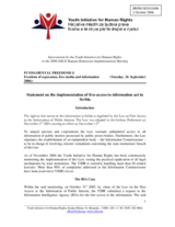 Statement on the implementation of free access to information act in Serbia