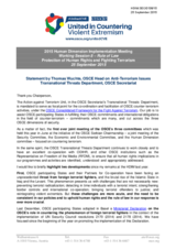 Statement by Thomas Wuchte, OSCE Head on Anti-Terrorism Issues Transnational Threats Department