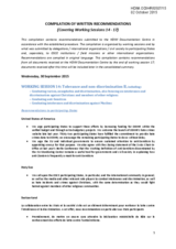 Compilation of written recommendations covering working sessions 14-17