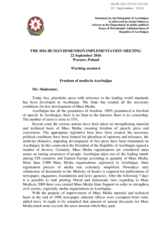 Freedom of Media in Azerbaijan