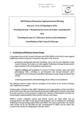 Contribution of the Council of Europe to Working Session 7: Combating trafficking in human beings. Gender Equality