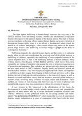 Statement by the Holy See for the Working Session 7