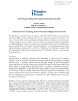 Statement of Freedom House at Working Session 6 on Freedom of Expression