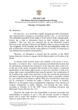 Statement by the Holy See for the Working Session 6