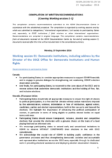 Compilation of written recommendations covering working sessions 1-5