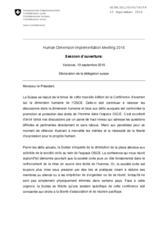 Statement by the Delegation of Switzerland