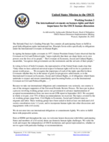 Statement as delivered by Ambassador Michael Kozak, Head of Delegation