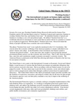 Statement as delivered by Ambassador Michael Kozak, Head of Delegation