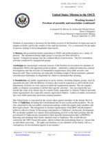 Statement as prepared for delivery by Ambassador Michael Kozak, Head of Delegation