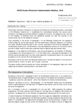 Statement by the Delegation of Romania for the Working Session 8