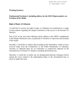 Right of Reply of Lithuania