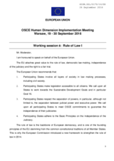 Statement by the European Union for the Working Session 8
