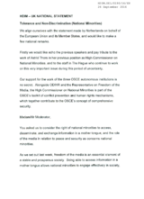 Tolerance and non-discrimination: national minorities