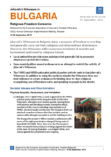 Jehovah&rsquo;s Witnesses in Bulgaria - Religious Freedom Concerns