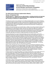 Tolerance and non-discrimination: current situation and Ukraine's perspective