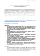 Compilation of written recommendations covering working sessions 6-9