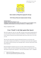 From "Charlie" to the Fight against Hate Speech