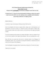 Response of the Czech Republic to the Statement of Religious Society Path Guru Jara