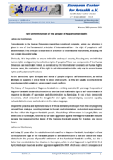 Self-Determination of the people of Nagorno-Karabakh