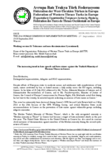 The increasing trend in hate speech and hate crimes against the Turkish Minority of Western Thrace in Greece