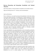 Between Respecting and Integrating: Kazakhstan and National Minorities