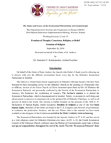 The Status and Issues of the Ecumenical Patriarchate of Constantinople