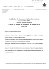 Contribution of the International Raelian Movement