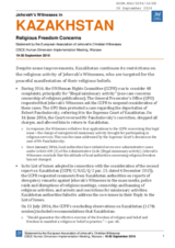 Written statement by the European Association of Jehovah's Christian Witnesses. Kazakhstan