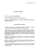 Statement by Belgium for the Working Session 12