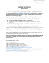 Tolerance and non-discrimination