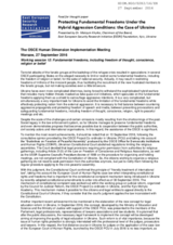 Protecting Fundamental Freedoms Under the Hybrid Aggression Conditions: the Case of Ukraine