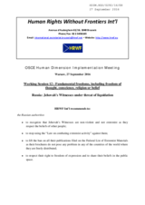 Russia: Jehovah&rsquo;s Witnesses under threat of liquidation